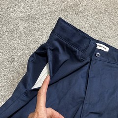 LANDS END Navy School Uniform UNHEMMED Pants Flat Front Adjustable Boys 14 NEW