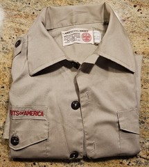 Boy Scouts Shirt Boys Uniform Youth Medium Boys Medium Long Sleeve Vintage L 14