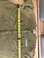 Boy Scouts of America Uniform Shirt Long Youth Large Green Collarless VTG Damage