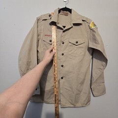 Boy Scouts America BSA Tan Uniform Shirt Youth LG Patches Northeast Illinois USA