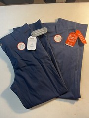 Lot Of 2 Flat Front Twill Pant School Uniforms 14 Husky Blue New SKU A44