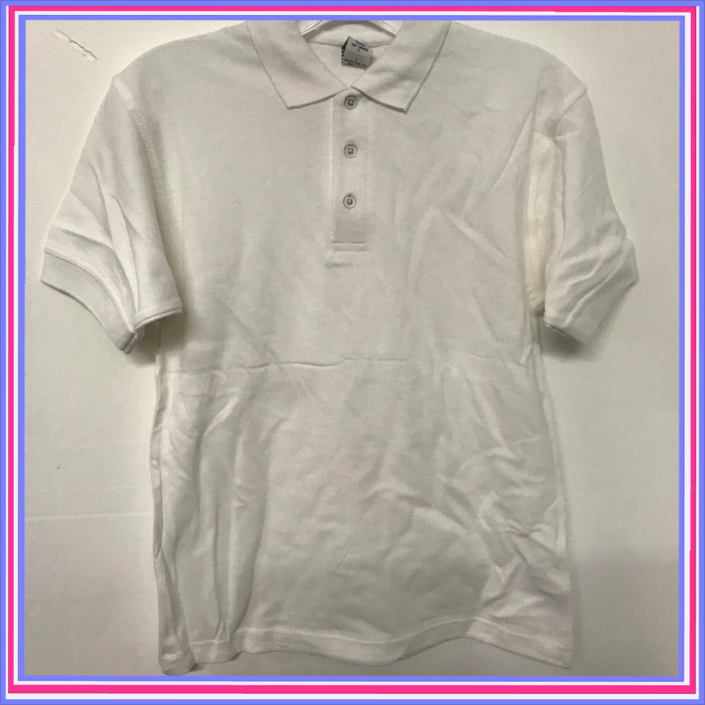 YOUTH PIQUE POLO SHIRT POLO WITH FRESH IQ POLO SHIRT (A48)LARGE white POLO SHIRT