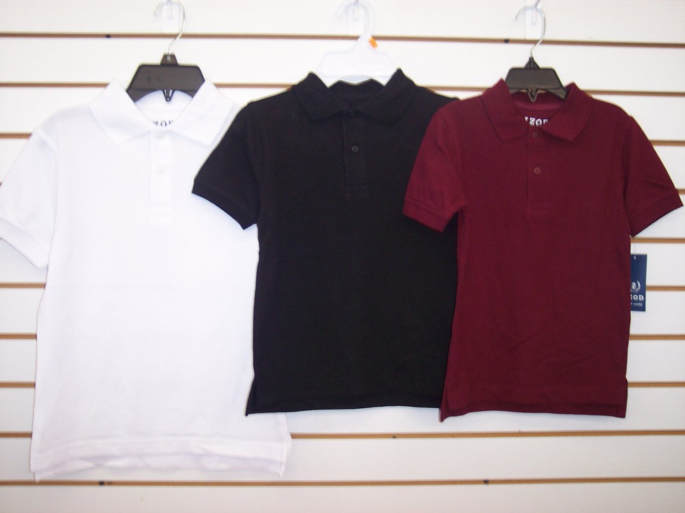 Boys Izod $18-$20 Assorted Color Uniform Polo Shirts Sizes 4 – 14/16 & Small