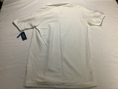 NAUTICA BOYS XL 18-20 SHORT SLEEVE SCHOOL UNIFORM POLO SHIRT, WHITE BOX E