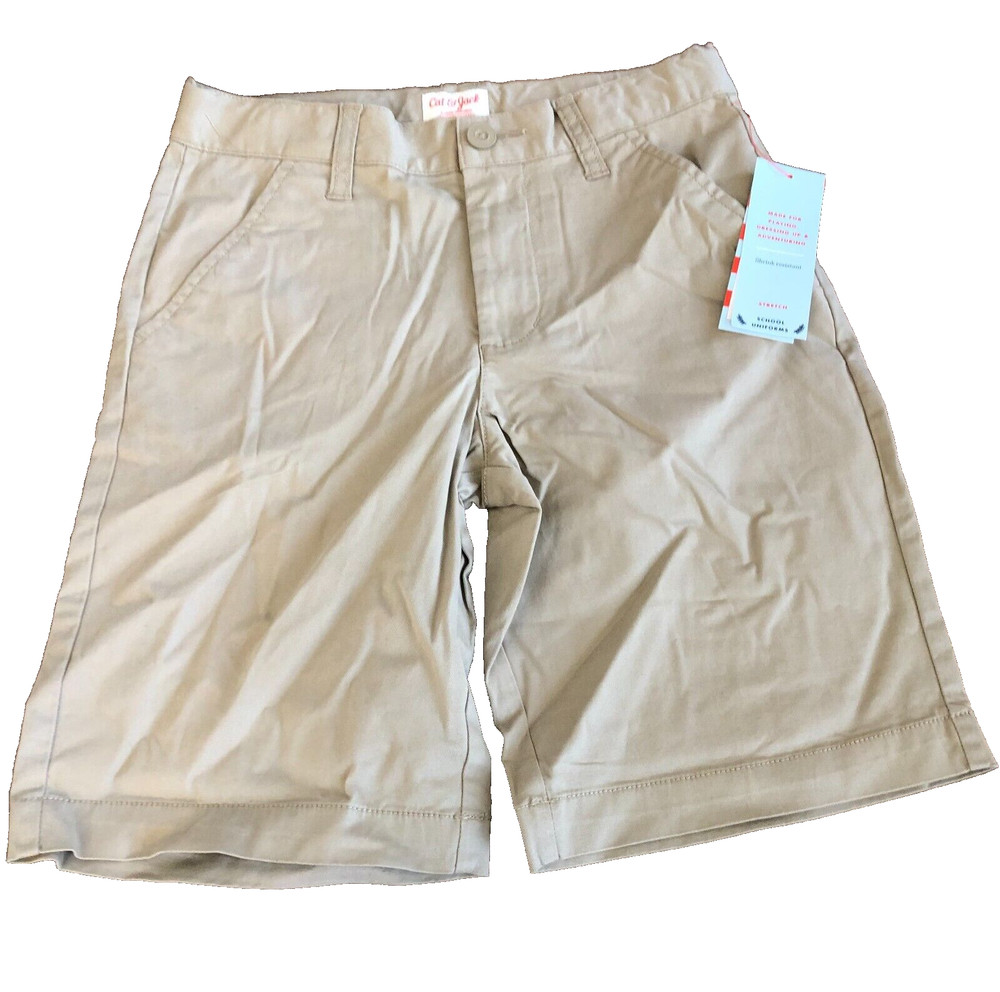 Boys Khaki School Uniform Shorts Size 8 (A1)