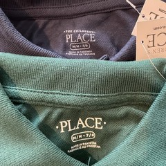 NEW Lot of 2 Children’s Place Boys Uniform Shirts Sz 7/8 Long Sleeve Navy Green