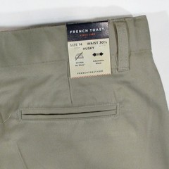 French Toast Boys Pleated Front Adjustable Waist Short (Khaki, 14H, 30.5″ Waist)