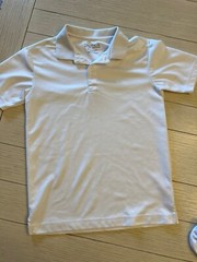 Lot of 3 Nautica Medium 10/12 School Uniform Shirts White Performance Fabric