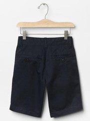GAP Kids Boys Sz 14 Husky KHAKI BEIGE Uniform Flat Front Shorts Washwell