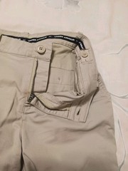 UNDER ARMOUR Boys youth 14 Beige Pants Button/zip Uniform Zip Side Pocket 27″ In