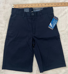 Nautica Boys School Uniform Shorts Size 10 Regular Navy Flat Front Adj Waist New