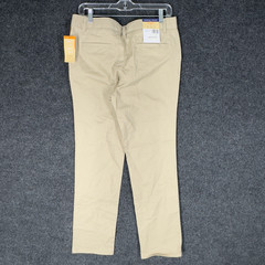 New French Toast Dress Pants Boys 20 Beige Mid Rise Stretch Straight Cotton