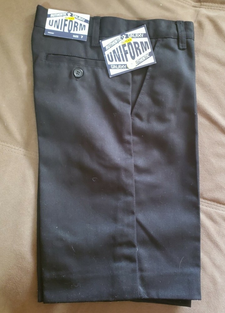 Authentic Galaxy Boy’s Shorts Size 7 School Uniform Adjustable Waist Black #GC4