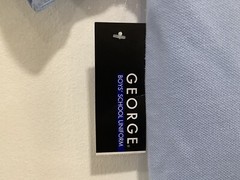 George Boys School Uniform Light Blue Short Sleeve Polo Shirt -Size Small (6-7)