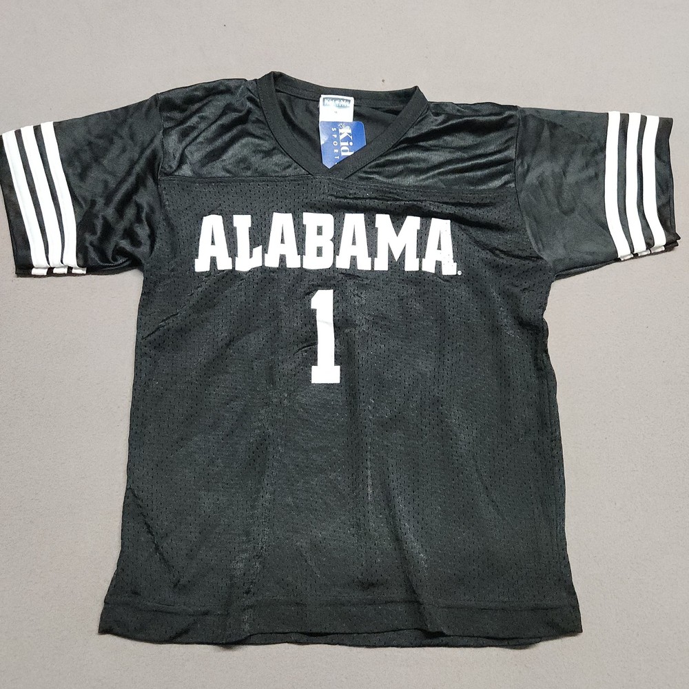 Kids Sports Alabama 1 Football Jersey Youth M 10-12 Black Polyester Pakistan 139