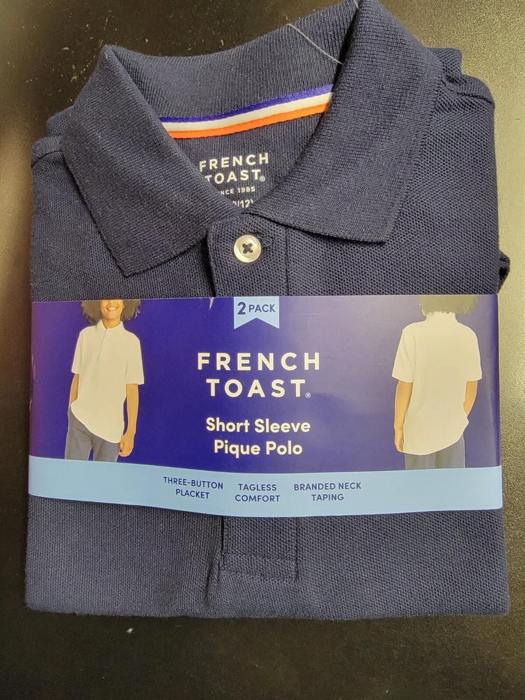 NWT Boy’s French Toast Uniform Short Sleeved Polo Shirts 2 pack size L (10 / 12)