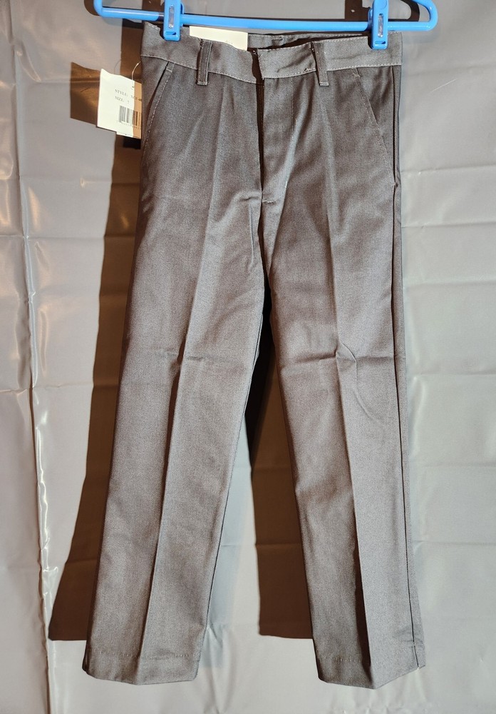 Galaxy by Harvic – Boy’s Classic Flat Front School Uniform Pants – Size 7 – 2 pr
