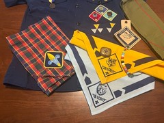 VTG Cub Scouts BSA Uniform Shirt Scarves Patches Pins Youth 70s