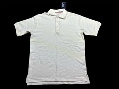 French Toast Boys Uniform Interlock Polo Shirt L (10/12) White Short Sleeve