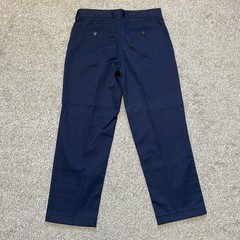 LANDS END Navy School Uniform Pants Flat Front Adjustable Boys 12 H Husky NEW
