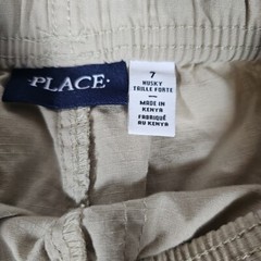 Children’s Place Khaki Uniform Cargo Shorts Boys Size 7 Husky