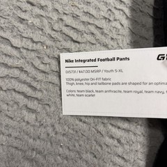 Nike Integrated Football Pad Pants Boys Size Large Black Dri-FIT Youth DJ5731