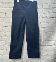 Boys A+ Fabrics School Uniform Pants Slim Front Pleated Blue Navy Size 6
