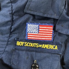 Vintage Boy Scouts Of America Shirt Youth Small Blue Uniform Patches 1980s