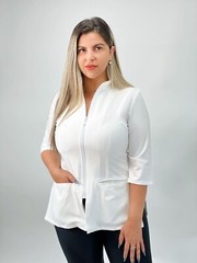 White Aesthetician Uniforms (3/4 Long Sleeve)