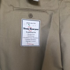 School Uniform Khaki Size38 Husky Adjustable Fit Tom Sawyer Wrinkle Free