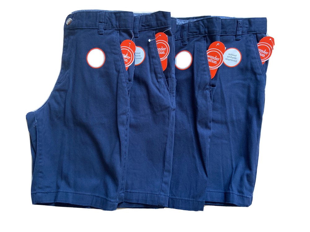 Wonder Nation Boys School Uniform Shorts Lot of Four Size 14