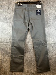 Chaps Boy’s Pants 20 Husky Grey Flat Front Stretch Adjustable Waist School NWT