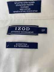 Izod white oxford school uniform teen boy sz S NWT
