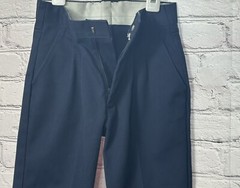 Boys A+ Fabrics School Uniform Pants Slim Front Pleated Blue Navy Size 6