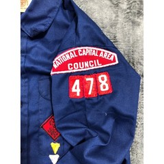 Boy Scouts of America Cub Scout Shirt Kids 12.5 Blue Long Sleeve Patches 478