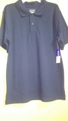 George Navy Blue School Uniform Pique Polo Shirt, Short Sleeves,Size XL 14/16