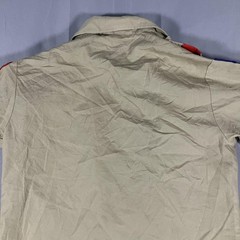 Boy Scouts Of America Shirt Youth Large Khaki Uniform Short Sleeve Patches USA