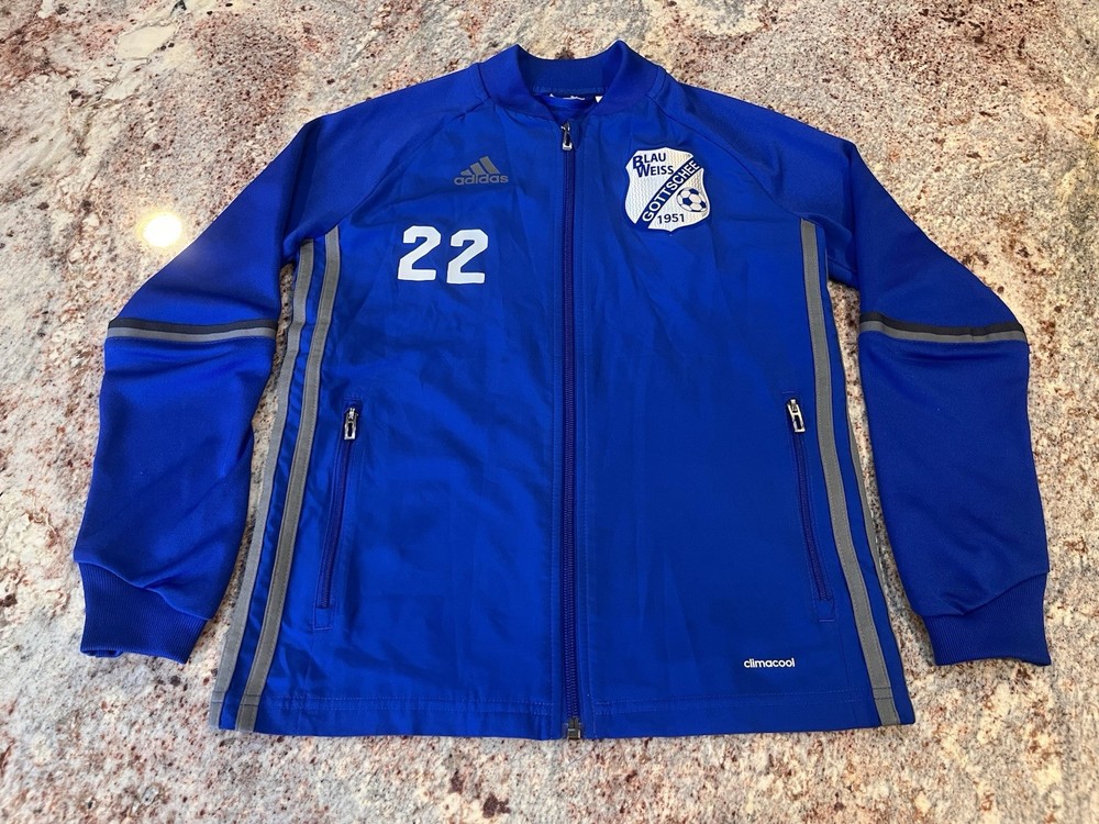 Adidas Climacool Tracksuit Jacket Royal Blue Blau Weiss Gottschee Soccer Youth S