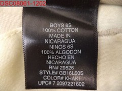 NWOT – Small Stain, Gegrge Boys’ Khaki Adjustable Waist Uniform Pants, Size 6S