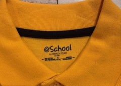 @ School by French Toast Short Sleeve Polo Shirt size XL 16/18 Gold/Yellow NEW B