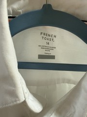 French Toast Boys White Short Sleeve Uniform Shirt Size 14 55% Cotton 45% Poly
