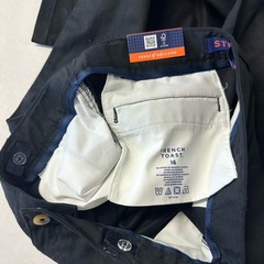 French Toast Boys Straight Fit School Uniform Pant Size 16 Black Chino Adjustabl
