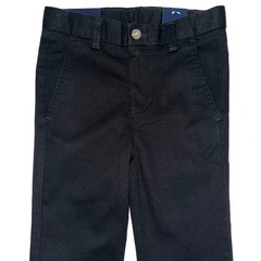 NWT Chaps Boys Black School Uniform Flat Front Stretch Twill Pants Size 4 Reg