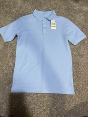 NWT Boys School Uniform Light Blue Polo, Size M (10/12)