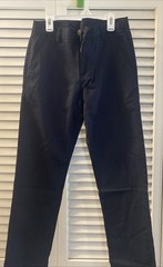 IZOD Boys Uniform Navy Dress Chino Pants Flat Front Adjustable Waist. 16 Husky