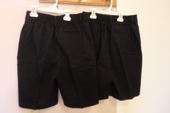 Lot of 2 French Toast Boys Uniform Pull-On Twill Shorts, Black, Size 14 Husky
