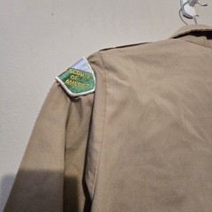 Boy Scouts America BSA Tan Uniform Shirt Youth LG Patches Northeast Illinois USA
