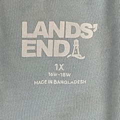 Lands’ End Shorts Womens 1X 16W-18W Light Blue 100% Cotton Pull On Elastic Waist