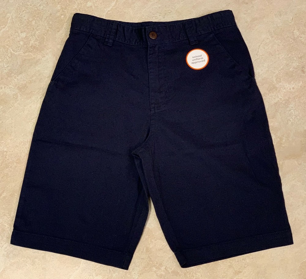 Boys Navy Adjustable Waist Shorts(School Uniformed Approved): 12-16-18