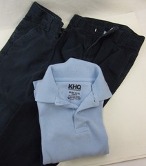 Boy’s School Uniform BLUE – M Shirt long sleeve & 2x Chaps Pants 4 Regular